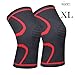 711TEK Compression Knee Sleeves - Best Knee Brace for Men & Women – Knee Support for Running and All Sports,Faster Injury Recovery (Red, XLarge-2P)