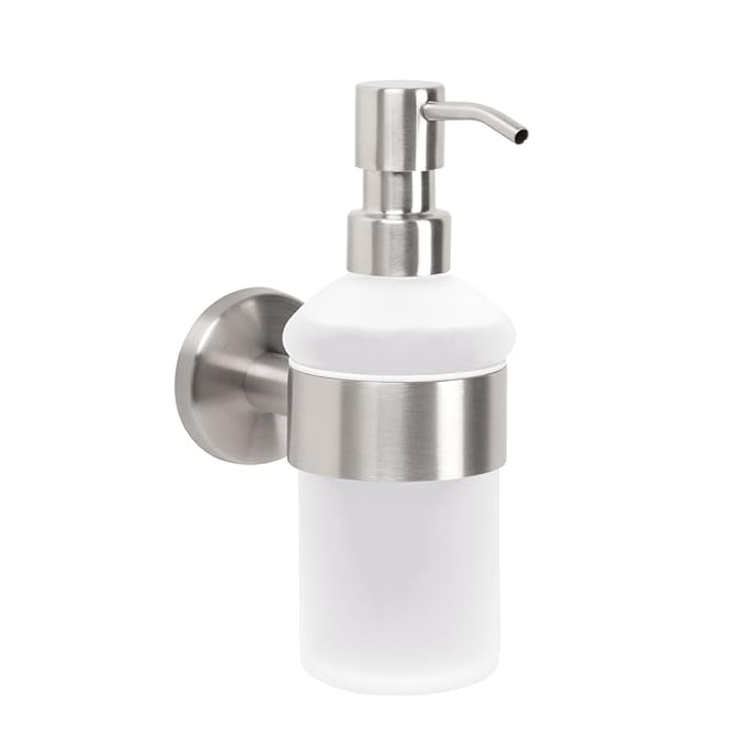 bremermann Bad-Serie PIAZZA - Seifenspender aus Glas & Edelstahl, matt, für 200 ml