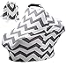 Baby Car Seat Covers Super Soft Stretchy and Breathable Nursing Canopy for Boys and Girls with Pouch Cute Gray Wave Stripes