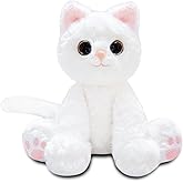 10" White Cat Stuffed Animal Plush Toys for Girls and Boys, Cute Plushies, Realistic Cat Stuffed Animals Plush Toy for Kids, Easter Basket Stuffers, Birthday Surprise Gifts, Christmas Decor