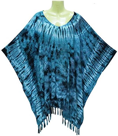 Tie Dye Tunic Poncho Kaftan Caftan Blouse Cover Up Handmade Plus Size