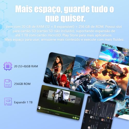 Tablet Xixaomiro S11 10.1" Android 15, 20GB + 256GB, acompanha película, caneta, mouse, teclado e fone de ouvido. Tela 1920x1200, Wi-Fi, câmera 13MP + 5MP, bateria 8000mAh – Cinza