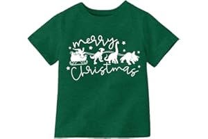 BQG Christmas Shirt for Kids Toddler Boys Girls Rudolph The Red Nose Reindeer T-Shirts Short Sleeve Holiday Tee