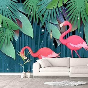 Wall Murals for Bedroom Green Plants Animals Removable Wallpaper Peel and Stick Wall Stickers - 66x96 inches