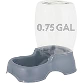 Petmate Pet Cafe Gravity Water Dispenser, 0.75 GAL, Pearl Gray | Bowl for Cats and Dogs, USA Made