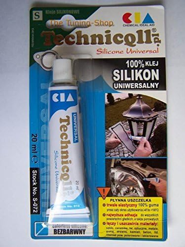 Technicqll CLEAR COLOURLESS SILICONE ADHESIVE GLUE 20ml UNIVERSAL, clear / colourless, 1 - Pack
