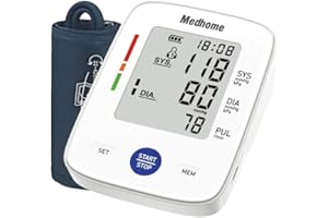 Medhome Blood Pressure Monitor for Home Use Upper Arm,Medhome Blood Pressure Machine Upper Arm Large Cuff(8.7"-16.5" Adjustable),Automatic high Blood Pressure Cuff,Easy to use,2 * 120 Memory,
