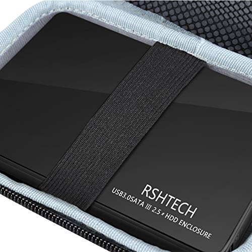 RSHTECH Hard Drive Case for 2.5 Inch SSD External Hard Disk GPS Camera Portable Ultra Slim Carrying Case, EVA Shockproof - Thumbnail 6
