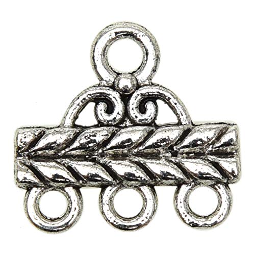 Monrocco 50pcs 3 Strand Slide Lock Clasp for Connector Jewelry Findings Necklace Multilayer Clasp with 15mm 3 Hole.
