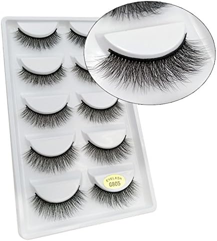 Golopoo New 4D 5pairs Natural Cross False Eyelashes No Infect Eye Lashes Handmade Soft Strip Lashes Makeup Fake Lashes Set High Quality Long Thick False Lashes Dramatic(5pairs)