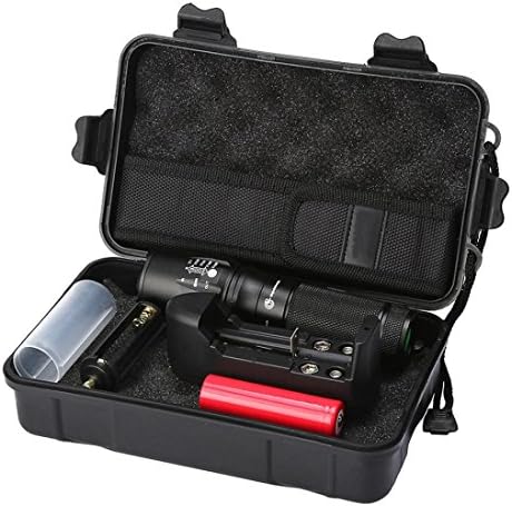 Xusun X800 Zoomable XML T6 LED Tactical Flashlight+18650 Battery+Charger+Case