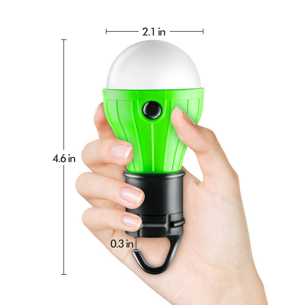 Compact LED Lantern Tent Camp Light Bulb for Camping Hiking Fishing Emergency Lights, Battery Powered Portable Lamp