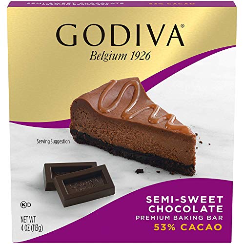 Godiva Semi-Sweet Chocolate Premium Baking bar, 4 oz