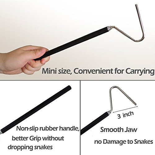 IC ICLOVER 47 Inch Snake Tong +39 Inch Snake Hook, 47 Inch Heavy Duty Professional Grabber &39 Inch Collapsible Snake Hook, Best Tool Set for Moving Rattle Snake Corn Snake Kingsnakes Lizard Reptiles - Thumbnail 5
