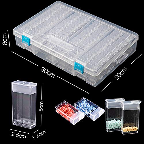 SanerDirect 84 Grids Diamond Painting Storage Container, Beads Organizer Storage Container Case (Storage Box with Tools)