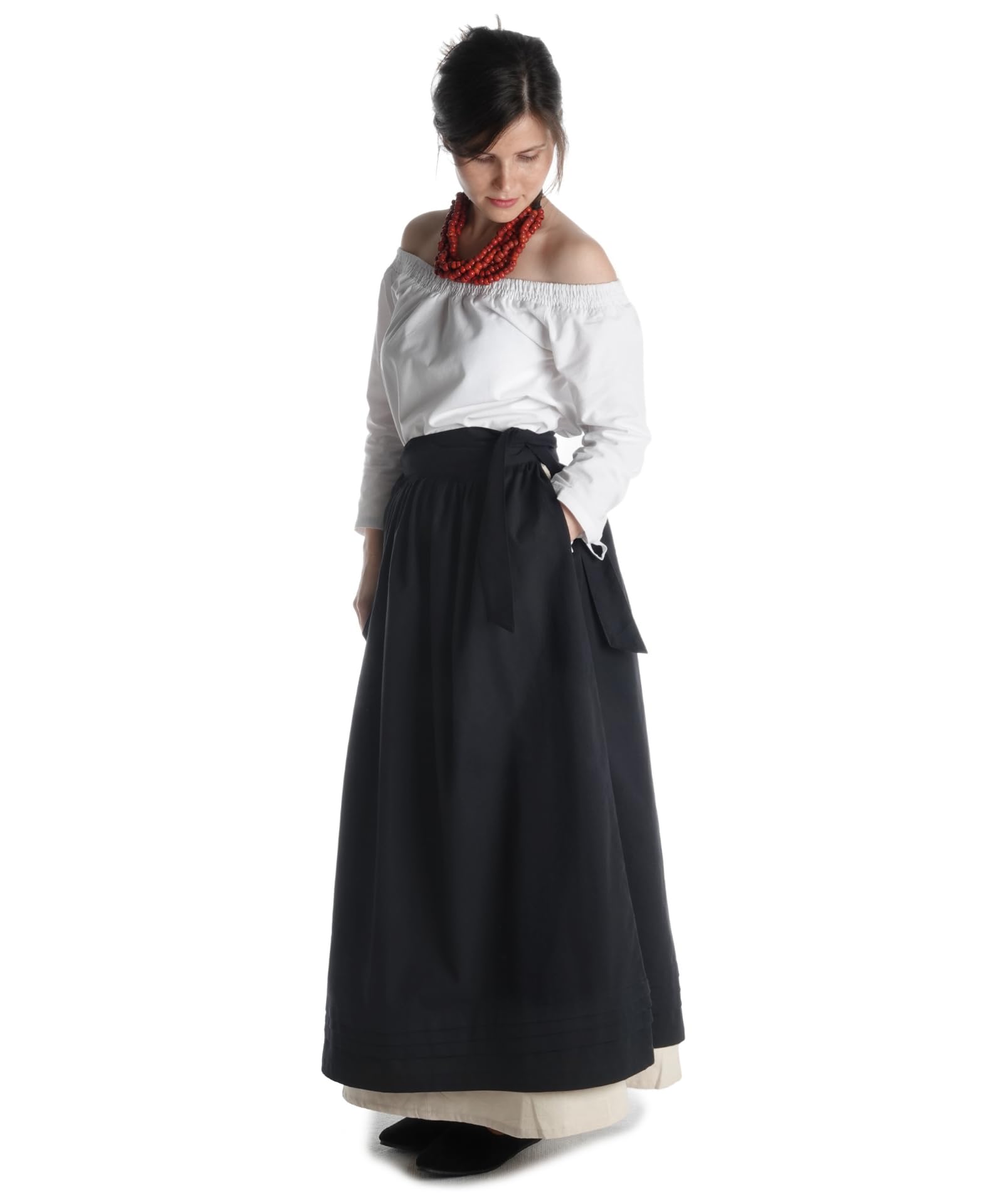 HEMAD Women´s Medieval All-Around Apron, Cotton - Black XXL/XXXL