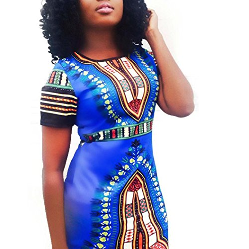 Hot Sale! Women African Bodycon Dress,Canserin Women's Traditional African Print Dashiki Bodycon Short Sleeve Dress