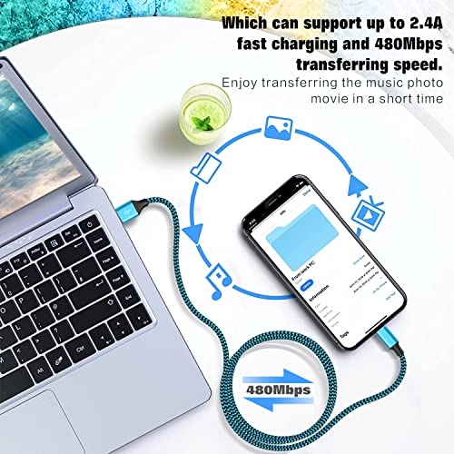 [Apple MFi Certified] iPhone Charger 3 Pack 6FT USB Lightning Cable Fast Charging Nylon Braided iPhone Charger Cord Compatible with iPhone 13/12/11 Pro Max/XS MAX/XR/XS/X/8/7/Plus/6S/6/SE/5S/iPad