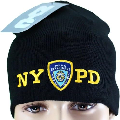 NYPD No Fold Winter Hat Beanie Skull Cap Officially Licensed Black