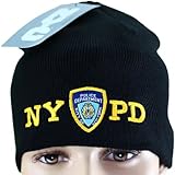 NYPD No Fold Winter Hat Beanie Skull Cap Officially Licensed Black