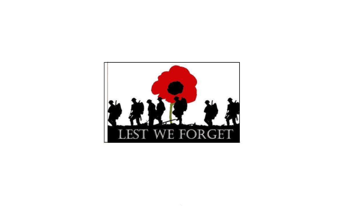 GIZZYLest We Forget (Remembrance Day) 18" x 12" Sleeved flag
