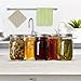 Mason Glass Jars 16oz (1 Pint) ULG Regular Mouth Lids and Band Canning Jelly Jars with Scale Set of 6 for Kitchen Canisters with Straw Holes Lids 2 Piece and Plastic Straws 2 Piece