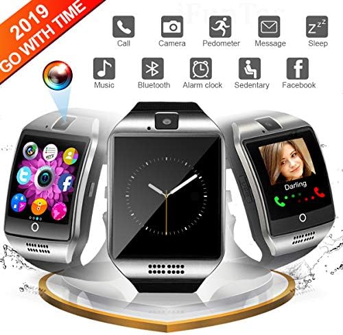 Bluetooth Smart Watch, WATCHOO Touch Screen Sport Wrist Watch Smartwatch Phone Fitness Tracker with Camera Pedometer SIM TF Card Slot for iPhone iOS Samsung Android for Men Women Kids, Silver