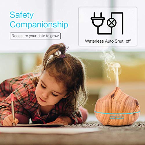 RENWER Essential Oil Diffuser, 400ml Wood Grain Ultrasonic Cool Mist