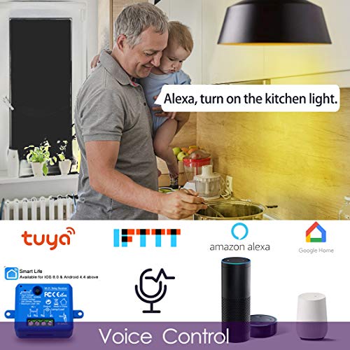 LoraTap-2-Piezas-Interruptor-WiFi-Inteligente-Mdulo-de-Interruptor-Inalmbrico-Temporizador-Control-Remoto-por-App-iOS-o-Android-Compatible-con-Alexa-Echo-Google-Home-e-IFTTT-10A2500W