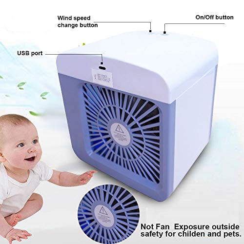 EigPluy Personal Air Cooler 6.5-inch Portable Air Conditioner Fan Small Space Cooler Personal USB Desktop Fan Compact Evaporative Cooler Air Humidifier