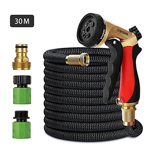 Buy Crenova 100ft garden hose Expandable Hose with Double Latex Core, Solid Brass Connector
