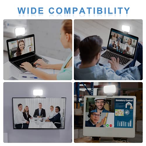 sylvwin Video Conference Lighting,Webcam Light with 3 Light Modes and Stepless Dimming,Zoom Call Lighting for Video Recording/Live Streaming/Remote Working/Online Meeting& Laptop Video Conferencing