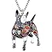 BONSNY Collection “BOWSER” Love Heart Enamel Alloy Pets English Bull Terrier Dog Necklace Women pendant 18