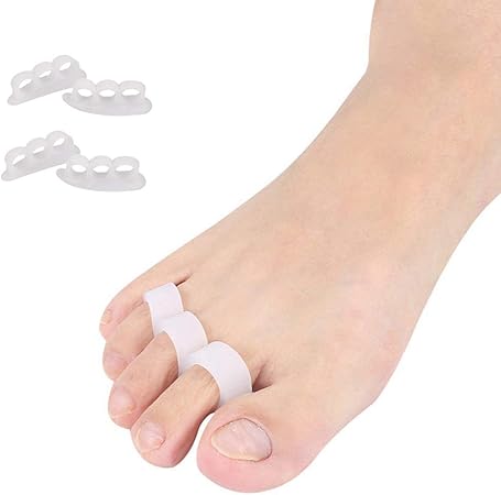 Amazon Onkj足指セパレーター 浮き指 サポーター 足指 シリコンパッド 3本指タイプ フリーサイズ 男女兼用 4個入り Onkj 外反母趾 内反母趾用