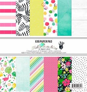 HSS2845 Fancy Pants Designs Single-Sided Paper Pad 6"X6" 24/Pkg-Hello Sunshine