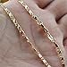 ERAWAN Hot 18K Gold Plated Thin Link Flat Chain Necklace Women Men Fashion Jewelry 20