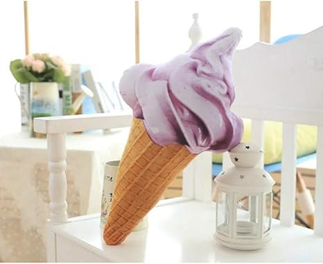 Amazon 超リアル アイスクリーム 抱き枕 クッション 可愛い 27cm インテリア リアル 枕 おもしろ 食べ物 かわいい 部屋飾り 誕生日お祝い ギフト ホーム 車用 ソファーぬいぐるみ パープル エミュレーション 癒し 女子 枕 抱き枕 オンライン通販