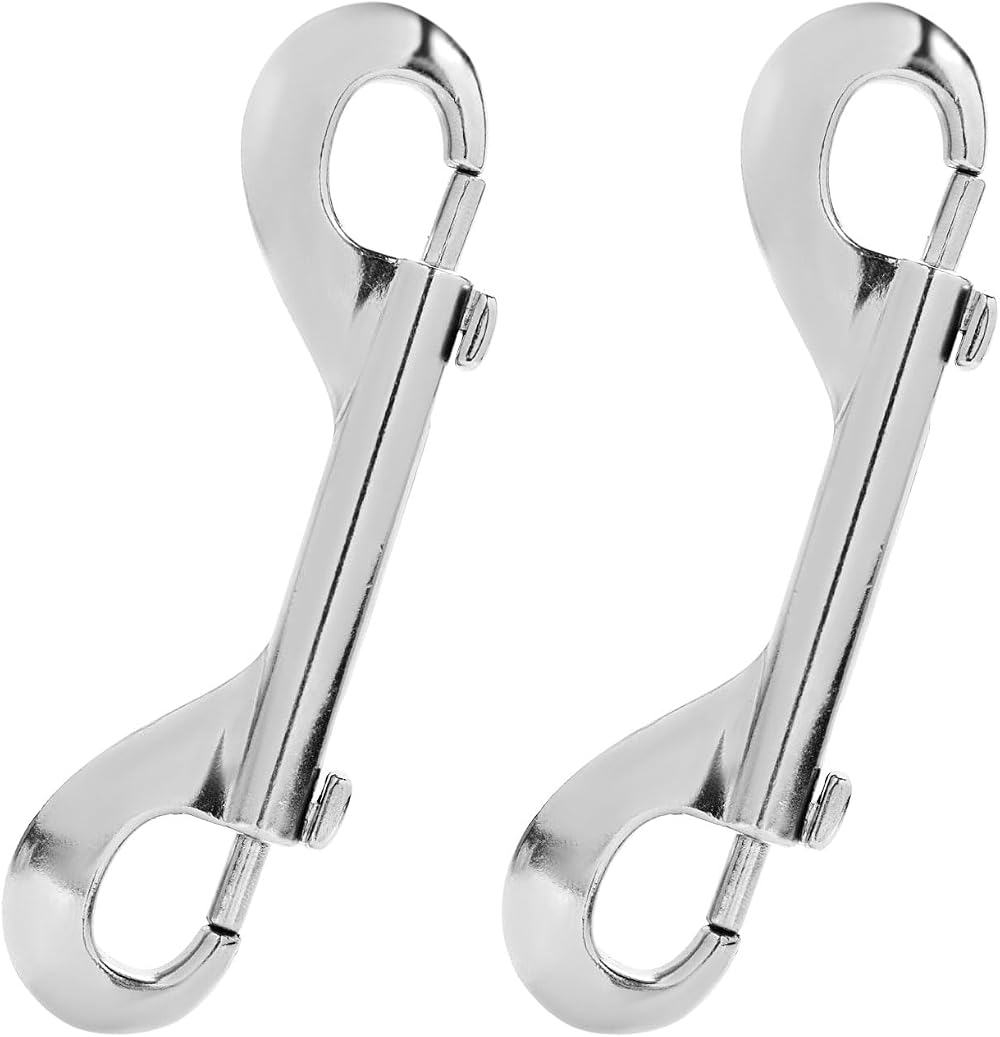 PEUTIER 2pc Double Ended Bolt Snap Hooks 4.6" Zinc Alloy Heavy Duty 220lbs