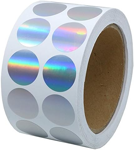 Pop ResinSilver Color Coding Dots | Tiny Holographic Round Dot Stickers | 1" Labels--Total 1,000 Per Roll (1 roll)