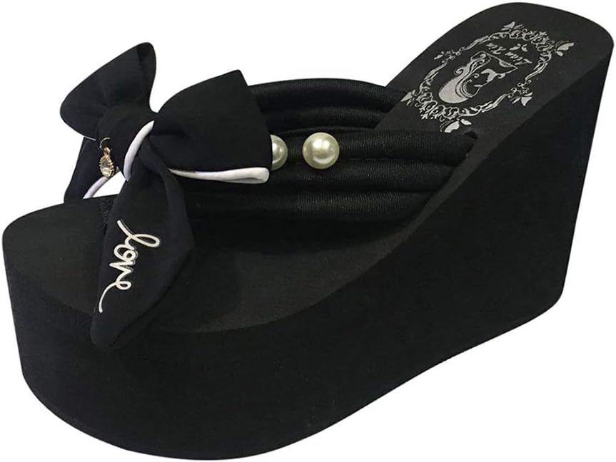 Women's Strap Wedges Sandals,CSSD Ladies's Cross Strap Wedges Sandal Thick High-Heeled Bow Decoration Shoes