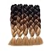 WIGENIUS 5 PCS Jumbo Braids Hair Extensions Black/Dark Brown/Light Brown 24 Inches 100g/pc Kanekalon Fiber for Twist Braiding Hair(5pcs,Black/Dark Brown/Light Brown)