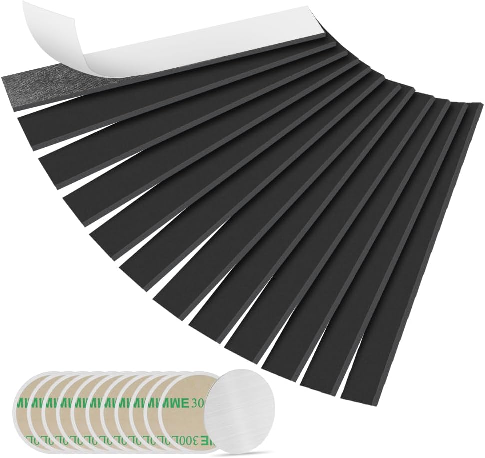 Flintronic 12Pcs Magnetic Strips Self Adhesive 2mm Thick 150x25mm Whiteboards