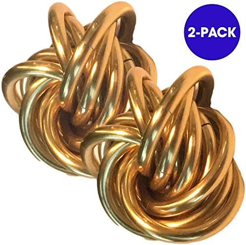 Fidget Ball / Fidget Toy / Anxiety Ball / Sensory Toy / Autism Toy / Infinity Ball - Anodized Aluminum Stress Reliever, Relax ADHD, Focus the Mind, Meditate, by FidgetDoctor (Gold, 2-Pack, Small)