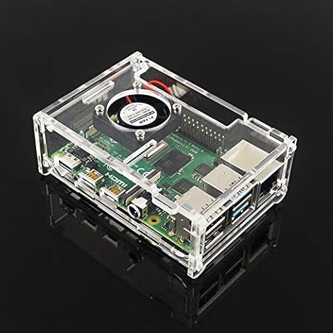 ghfcffdghrdshdfh - Carcasa de plástico ABS para Raspberry Pi 4 Modelo B con Ventilador de Color clásico