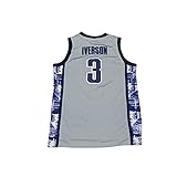 NEW 3 Iverson Mens College Basketball Jerseys Gray M