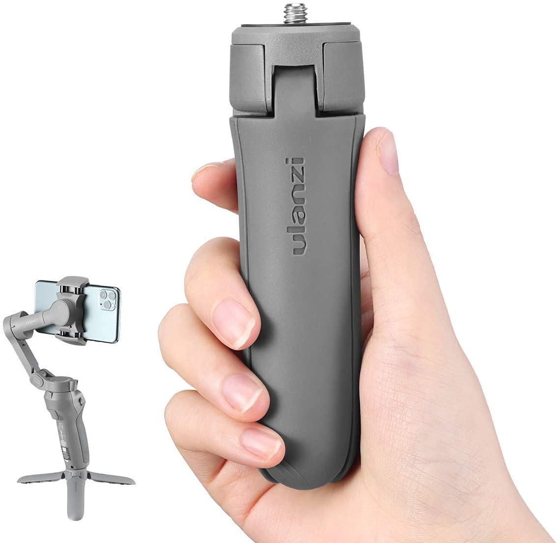 ULANZI Potable Tripod for DJI OM 4 OSMO Mobile 3 Tripod Stand, Mini Tripod w 1/4'' Screw Compatible with DJI OSMO 4 3 2 1 Pocket Zhiyun Smooth Moza Feiyu Hohem Gimbal Stabilizer Accessories