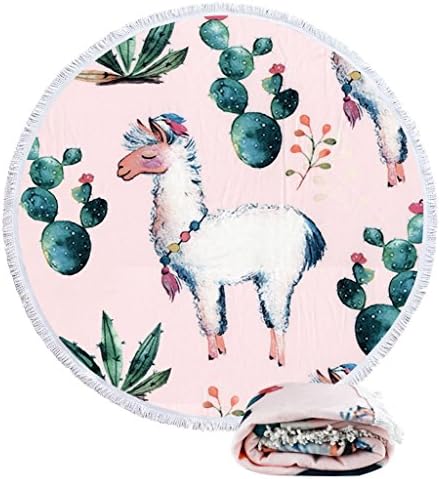 Girls Round Roundie Cute Beach Towels Unicorn Sea Collections Blankets Yoga Picnic Mat Oversized Funny Novelty With Long Fringe Tassels