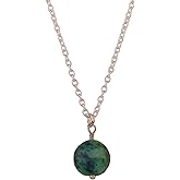 Natural Azurite Crystals Round Ball Pendant Necklace, Protection Gemstone Necklace, Birthday, Gift for Women, Gemstone Jewelry 18 inch AAA+ Quality (azurite)