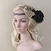 Gellwhu Vintage Black Feather Gold 20s Headpiece 1920s Flapper Headband