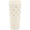 Kate Spade New York Women's Insulated Thermal,Acrylic,Travel Mug Tumbler, 16 Ounces, Gold Dot